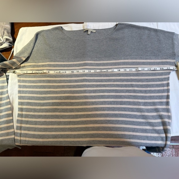 NWOT 41 Hawthorne XXL Striped Gray and Cream lightweight Sweater - Picture 4 of 7